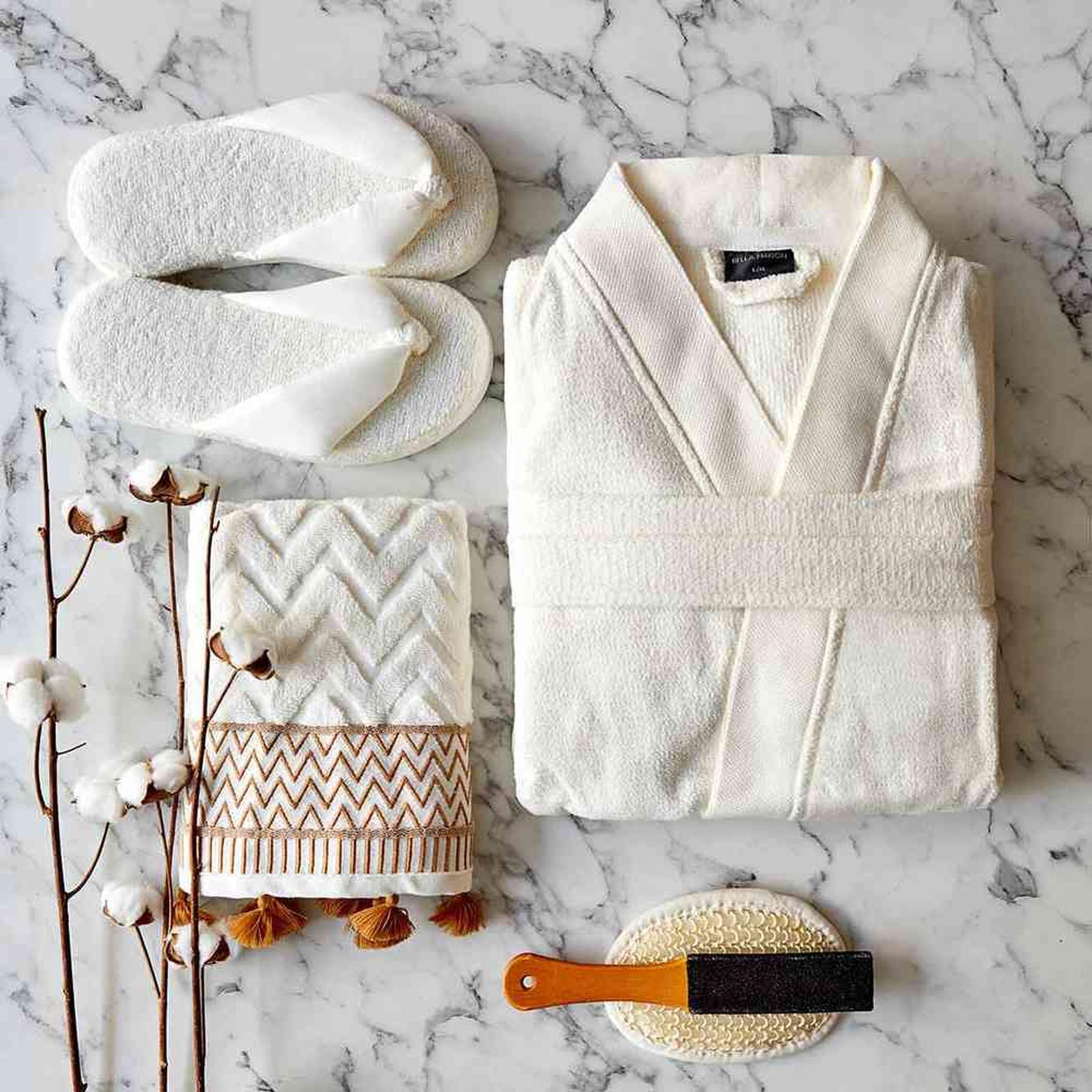 バスローブ Marigold White（S / Mサイズ）やさしく包み込む、上質な心地よさ